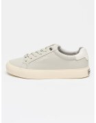CALVIN KLEIN Кожени спортни обувки Vulc с връзки и лого - Избеляло черно/Бял