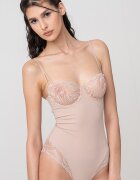 CALVIN KLEIN Оформящо боди с дантела Тъмнобежово