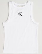 CALVIN KLEIN Памучен топ с лого Бял