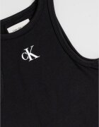 CALVIN KLEIN Памучен топ с лого Черен