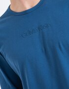 CALVIN KLEIN Памучна пижама с овално деколте Петролно синьо