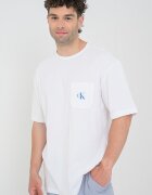 CALVIN KLEIN Памучна тениска с лого Студен бял