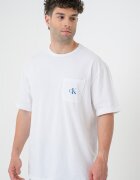 CALVIN KLEIN Памучна тениска с лого Студен бял