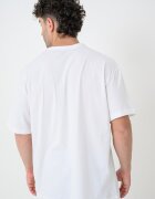 CALVIN KLEIN Памучна тениска с лого Студен бял