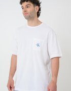 CALVIN KLEIN Памучна тениска с лого Студен бял