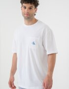 CALVIN KLEIN Памучна тениска с лого Студен бял