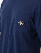 CALVIN KLEIN Памучна тениска с лого Ултрамарин синьо