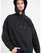 CALVIN KLEIN Памучно худи с бродирано лого - Черен