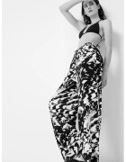 CALVIN KLEIN Плажен панталон с десен - Бял/Черен