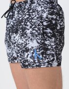 CALVIN KLEIN Плувни шорти на каре Избеляло черно/Мръснобял