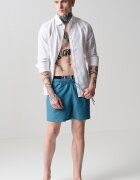 CALVIN KLEIN Плувни шорти с връзка и лого Персийско зелено