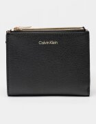 CALVIN KLEIN Портмоне от еко кожа с двойно прегъване Черен/Камел