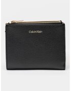 CALVIN KLEIN Портмоне от еко кожа с двойно прегъване - Черен/Камел