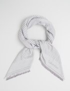 CALVIN KLEIN Раиран шал с ресни Светло сив