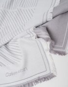 CALVIN KLEIN Раиран шал с ресни Светло сив