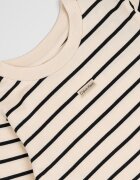 CALVIN KLEIN Раирана памучна блуза Черен/Светло бежово