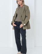 CALVIN KLEIN Сако с цепка на подгъва на гърба Маслинено зелено