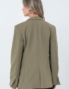CALVIN KLEIN Сако с цепка на подгъва на гърба Маслинено зелено