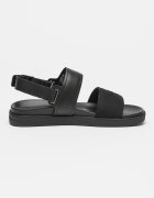 CALVIN KLEIN Сандали от кожа и текстил с каишка с тока Черен