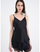 CALVIN KLEIN Сатинирана пижама с дантела