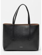 CALVIN KLEIN Шопинг чанта от еко кожа с отделящ се несесер - Черен
