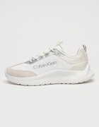 CALVIN KLEIN Скосени спортни обувки от текстил с велур Бял/Сребрист