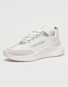 CALVIN KLEIN Скосени спортни обувки от текстил с велур Бял/Сребрист