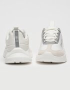 CALVIN KLEIN Скосени спортни обувки от текстил с велур Бял/Сребрист