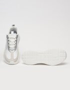CALVIN KLEIN Скосени спортни обувки от текстил с велур Бял/Сребрист