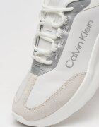 CALVIN KLEIN Скосени спортни обувки от текстил с велур Бял/Сребрист