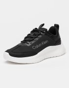 CALVIN KLEIN Скосени спортни обувки от текстил с велур Черен