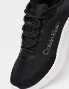 CALVIN KLEIN Скосени спортни обувки от текстил с велур Черен