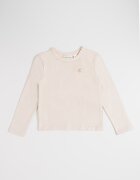 CALVIN KLEIN Слим блуза с памук с бляскави нишки Платинено злато