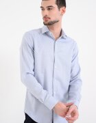 CALVIN KLEIN Слим риза с дълги ръкави Бял/Син