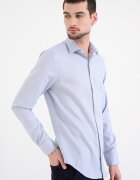 CALVIN KLEIN Слим риза с дълги ръкави Бял/Син