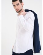 CALVIN KLEIN Слим риза с памук - Бял