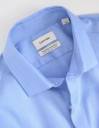 CALVIN KLEIN Слим риза с памук Светло сив/Светлосин