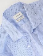 CALVIN KLEIN Слим риза с принт и дълги ръкави Бял/Светлосин