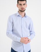 CALVIN KLEIN Слим риза със ситно райе Бял/Син