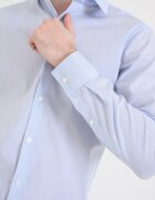 CALVIN KLEIN Слим риза със ситно райе Бял/Син