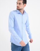 CALVIN KLEIN Слим риза Светлосин