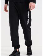 CALVIN KLEIN Спортен панталон с памук с лого - Черен