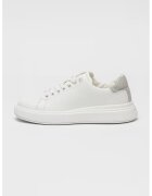CALVIN KLEIN Спортни обувки от кожа с лого - Сив/Бял