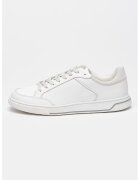 CALVIN KLEIN Спортни обувки от кожа с велур - Светло сив/Бял