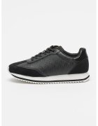 CALVIN KLEIN Спортни обувки Runner от еко кожа с велур - Черен/Мръснобял