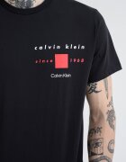 CALVIN KLEIN Стандартна тениска с лого Червен/Черен