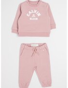 CALVIN KLEIN Суитшърт с органичен памук и спортен панталон - Прашно розово