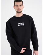 CALVIN KLEIN Суитшърт с памук с лого - Черен