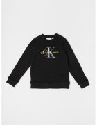 CALVIN KLEIN Суитшърт с памук с лого - Черен/Жълт/Син