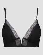 CALVIN KLEIN Сутиен с дантела и триъгълни чашки Черен